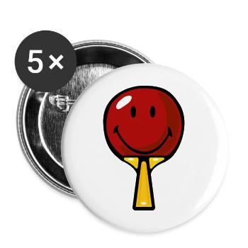 Smiley Table Tennis Racket - Buttons large 2.2''/56 mm (5-pack) - white - Front