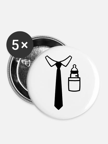 Vater - Buttons groß 56 mm (5er Pack) - Weiß