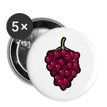 Smiley Grapes - Buttons groß 56 mm (5er Pack) - Weiß - Vorne