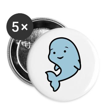 suesser_delfin_02 - Buttons groß 56 mm (5er Pack) - Weiß - Vorne