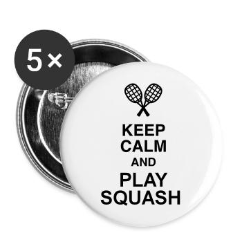 Squash Sport Game Match Champion Victory - Lot de 5 grands badges (56 mm) - blanc - Devant