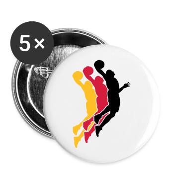 basketball - Buttons large 2.2''/56 mm (5-pack) - white - Front