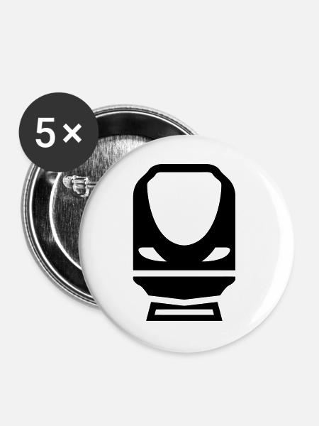 Eisenbahner / Eisenbahnen / Eisenbahn / Bahn - Buttons groß 56 mm (5er Pack) - Weiß