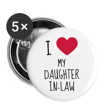 Daughter-in-law / Daughter in law Marriage Family - Buttons large 2.2''/56 mm (5-pack) - white - Front