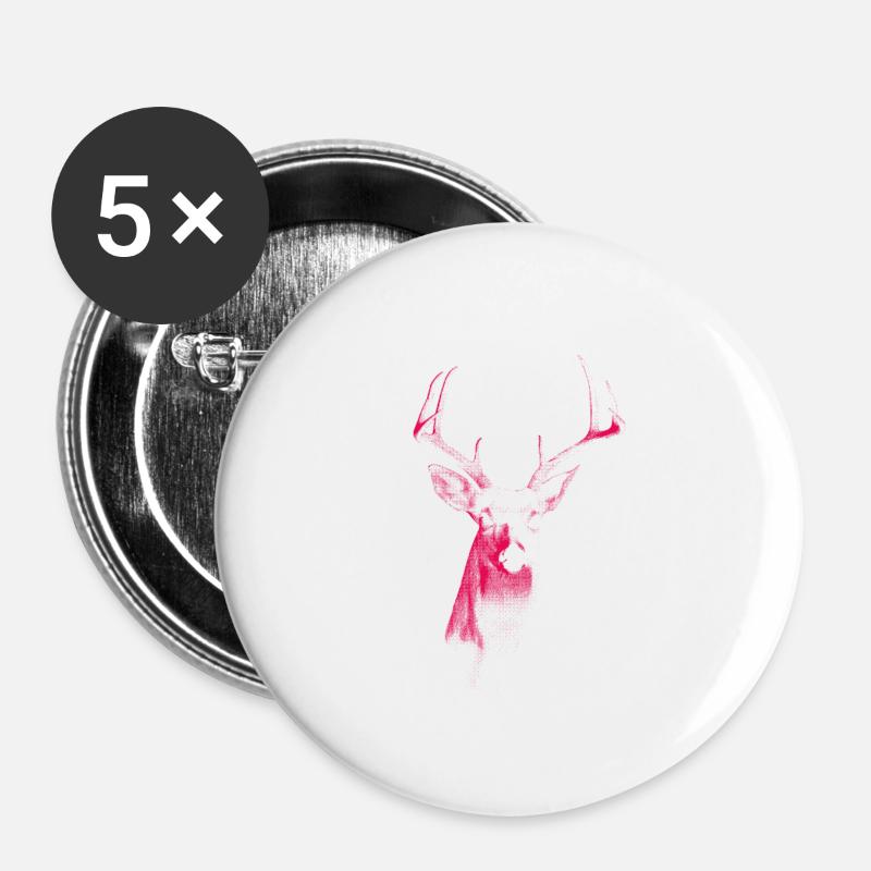 deer - Buttons large 2.2''/56 mm (5-pack) - white