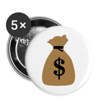 bag of money - Buttons large 2.2''/56 mm (5-pack) - white - Front