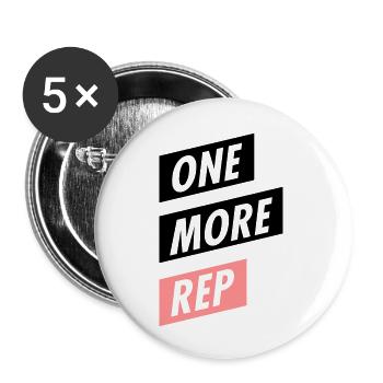 ONE MORE REP - Buttons groß 56 mm (5er Pack) - Weiß - Vorne