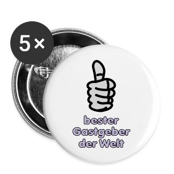 Vektorgrafik bester Gastgeber der Welt - Buttons groß 56 mm (5er Pack) - Weiß - Vorne