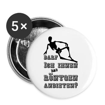 Röntgen anbieten Medizin Geschenk - Buttons groß 56 mm (5er Pack) - Weiß - Vorne