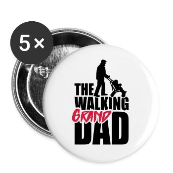 The walking (grand) dad - grandad - Lot de 5 grands badges (56 mm) - blanc - Devant