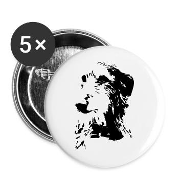 Scottish Deerhound Kopf - Buttons groß 56 mm (5er Pack) - Weiß - Vorne