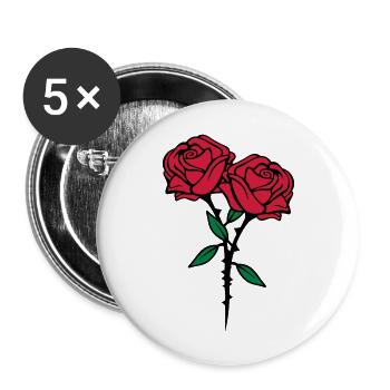roses flowers - Buttons groß 56 mm (5er Pack) - Weiß - Vorne