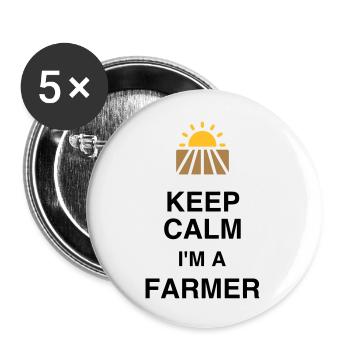 Agriculture Farming Farmer Agriculteur Landwirt - Buttons large 2.2''/56 mm (5-pack) - white - Front