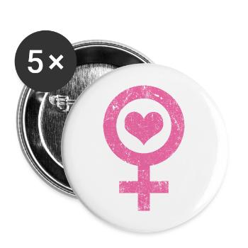 Vénus Amour - Lot de 5 grands badges (56 mm) - blanc - Devant