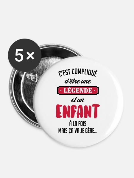 Teenager / Jugendliche / Jugendlicher / Kind - Buttons groß 56 mm (5er Pack) - Weiß