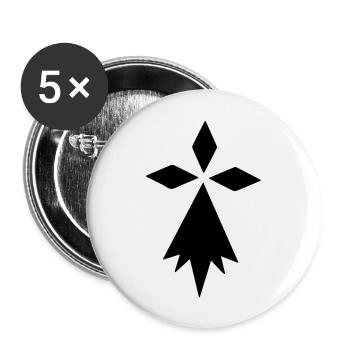 Symbole Bretagne - Lot de 5 grands badges (56 mm) - blanc - Devant