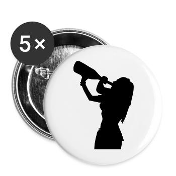 drinking girl bottle - Buttons large 2.2''/56 mm (5-pack) - white - Front