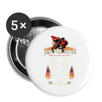 Napoleon European Tour T-Shirt Design - Buttons groß 56 mm (5er Pack) - Weiß - Vorne