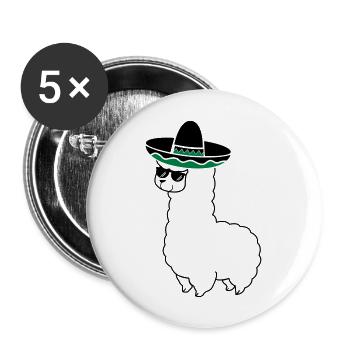 lama_mexico_2 - Lot de 5 grands badges (56 mm) - blanc - Devant