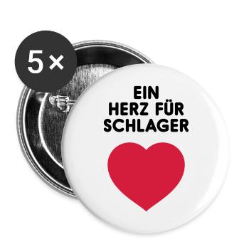 EIN HERZ FÜR SCHLAGER - Buttons groß 56 mm (5er Pack) - Weiß - Vorne