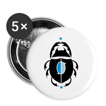 Skarabaeus Glückskäfer - Lot de 5 grands badges (56 mm) - blanc - Devant