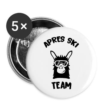 apres_ski_lama_01 - Buttons groß 56 mm (5er Pack) - Weiß - Vorne