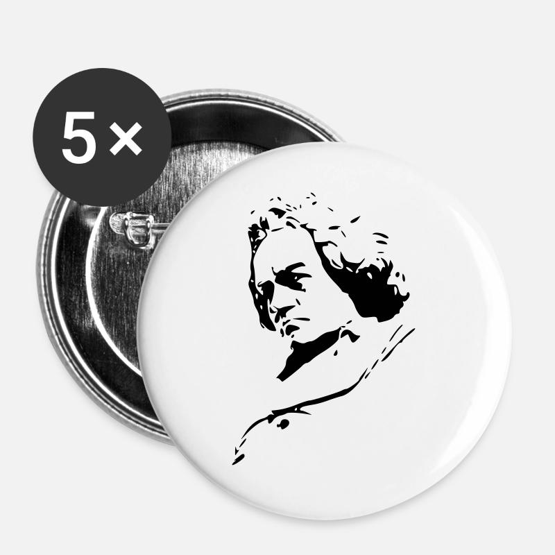 Beethoven - Buttons large 2.2''/56 mm (5-pack) - white