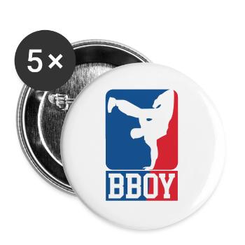 Breakdance B-Boy Streetdance Design Hip Hop Dance - Buttons groß 56 mm (5er Pack) - Weiß - Vorne
