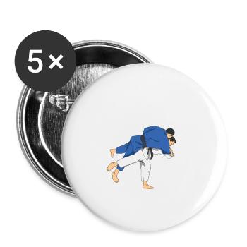 Judo - Buttons large 2.2''/56 mm (5-pack) - white - Front