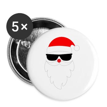 Cool Santa Claus Santa Claus - Buttons large 2.2''/56 mm (5-pack) - white - Front