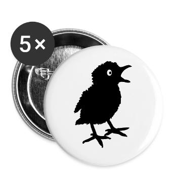 Chick Küken Piepser Vogel Schatten - Buttons groß 56 mm (5er Pack) - Weiß - Vorne
