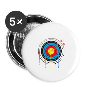 Tableau périodique du tir à l'arc pour les archers - Lot de 5 grands badges (56 mm) - blanc - Devant