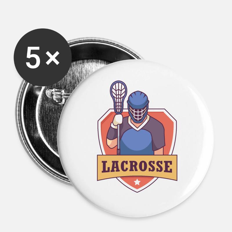 Lacrosse - Buttons groß 56 mm (5er Pack) - Weiß