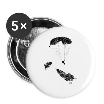 Paraglider sun love mountains spring - Buttons large 2.2''/56 mm (5-pack) - white - Front