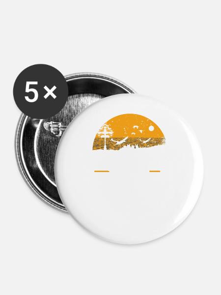 Tansania - Buttons groß 56 mm (5er Pack) - Weiß