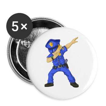 Polizei abtupfen - Buttons groß 56 mm (5er Pack) - Weiß - Vorne