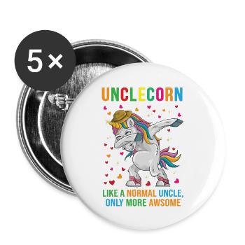 UNCLECORN Pretty Cute Fantasy Gift - Buttons large 2.2''/56 mm (5-pack) - white - Front