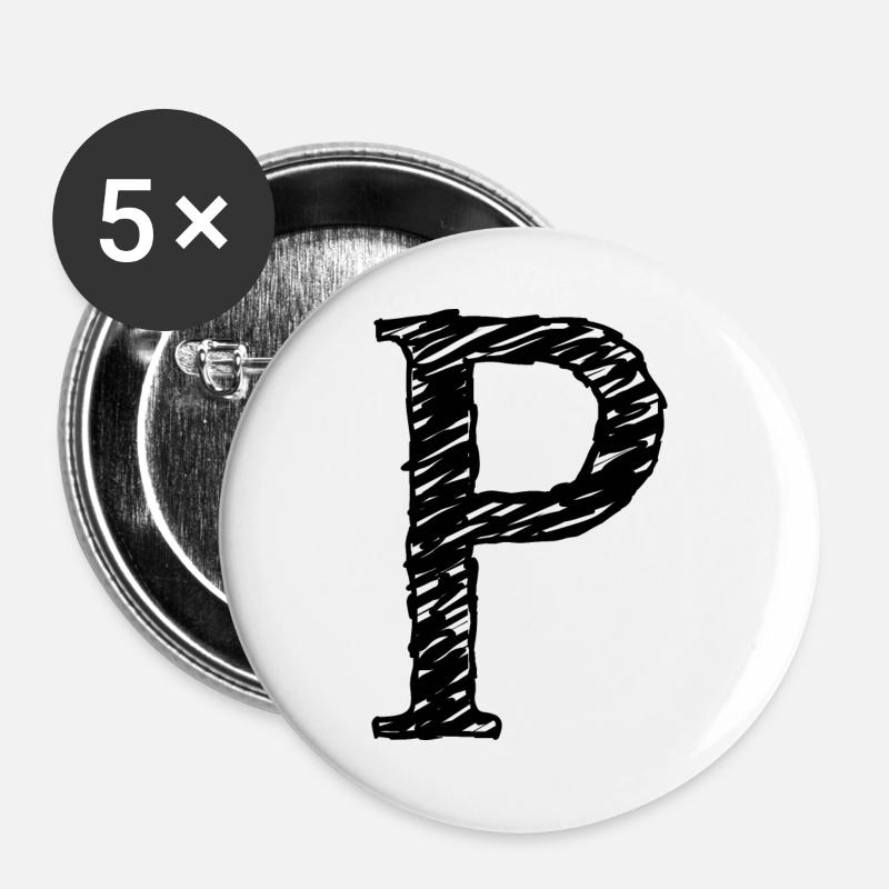 P - Buttons large 2.2''/56 mm (5-pack) - white