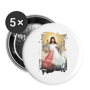 Jésus - Lot de 5 grands badges (56 mm) - blanc - Devant