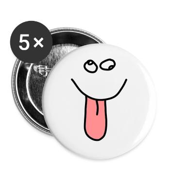 Frecher Bube - Buttons groß 56 mm (5er Pack) - Weiß - Vorne