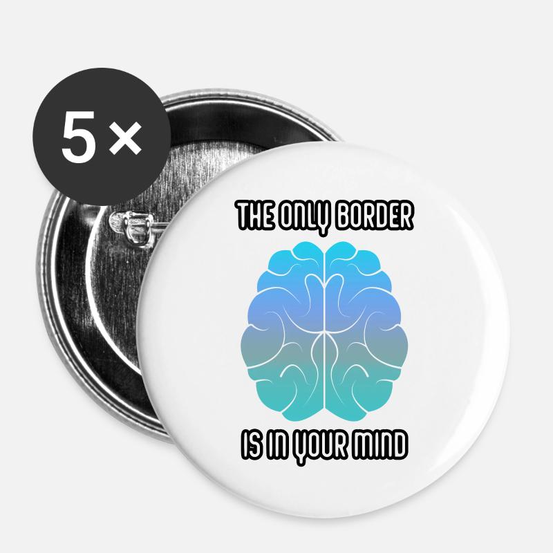 The only border is in your mind - Buttons large 2.2''/56 mm (5-pack) - white