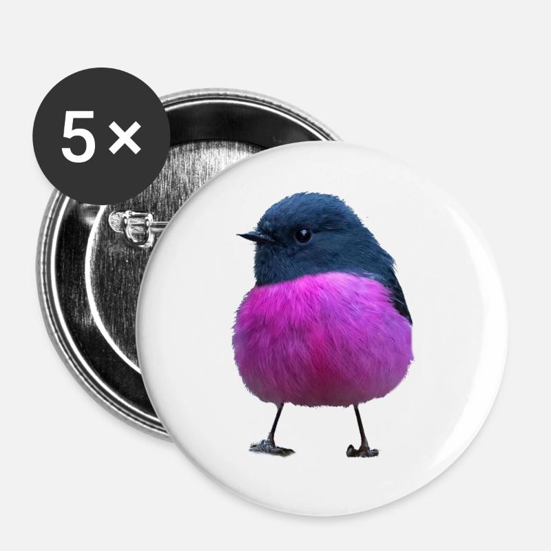 Sweet Bird/ Bird - Buttons large 2.2''/56 mm (5-pack) - white