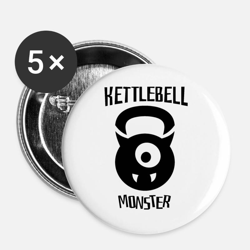 Kettlebell Monster. If you like workout. - Buttons large 2.2''/56 mm (5-pack) - white