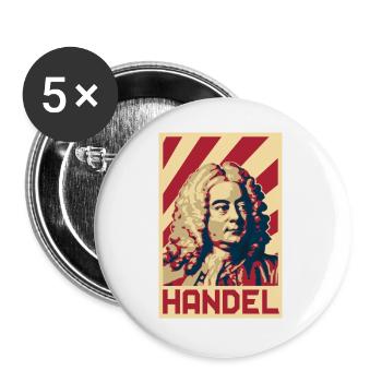 Georg Friedrich Händel - Buttons large 2.2''/56 mm (5-pack) - white - Front
