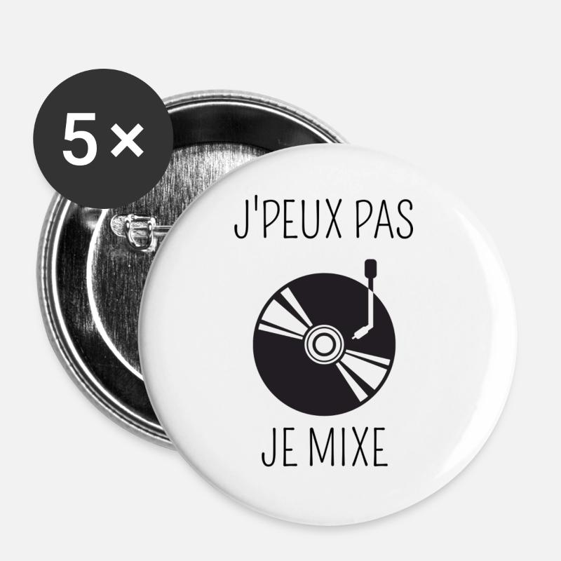 I can't mix - Buttons large 2.2''/56 mm (5-pack) - white
