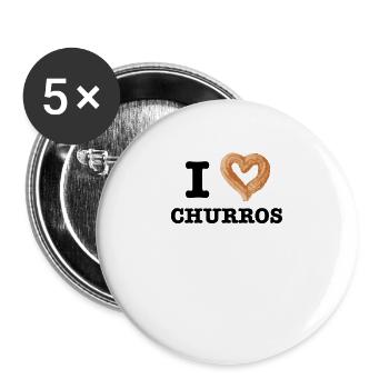 I Love Churros - Churrocartoonkawaiichristmasanima - Buttons large 2.2''/56 mm (5-pack) - white - Front