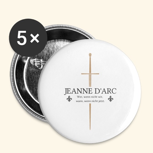 Jeanne d arc dark - Buttons groß 56 mm (5er Pack)