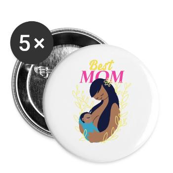 Best Mom Infant Baby - Buttons large 2.2''/56 mm (5-pack) - white - Front