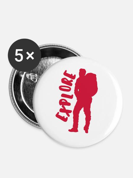 Explore - Buttons groß 56 mm (5er Pack) - Weiß