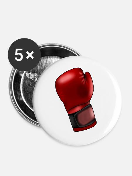 Boxhandschuh - Buttons groß 56 mm (5er Pack) - Weiß